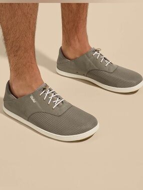 OluKai Nohea Moku Boat Shoes Men’s 10 Tan No Tie Slip On Mesh Casual